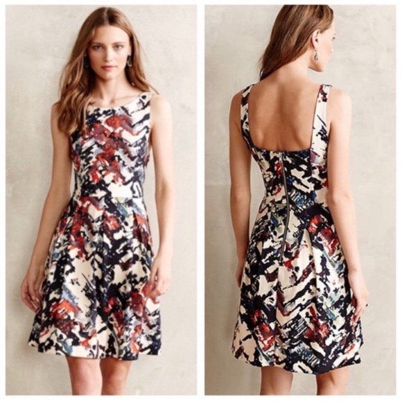 Anthropologie Maeve Capelle Multicolored Abstract Sleeveless Dress in M - Picture 1 of 11